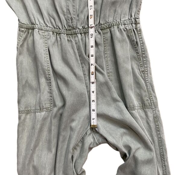 Old Navy Green Long Sleeve Button Front Elastic Waist Jumpsuit Size Small - Picture 6 of 16